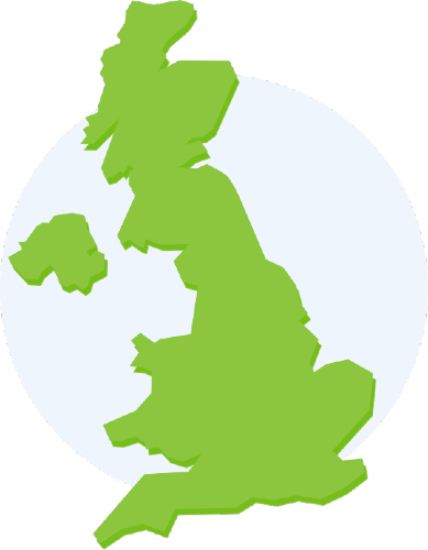 UK Map showing Total Clean regional offices
