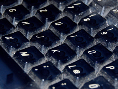 bacteria infected keyboard