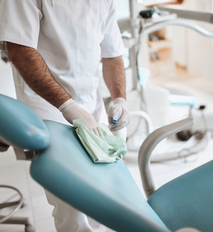 Professional dental practice cleaning for clinical spaces